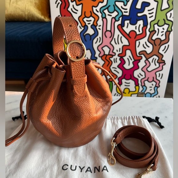 Cuyana Brown Leather Bucket Bag - Picture 3 of 9